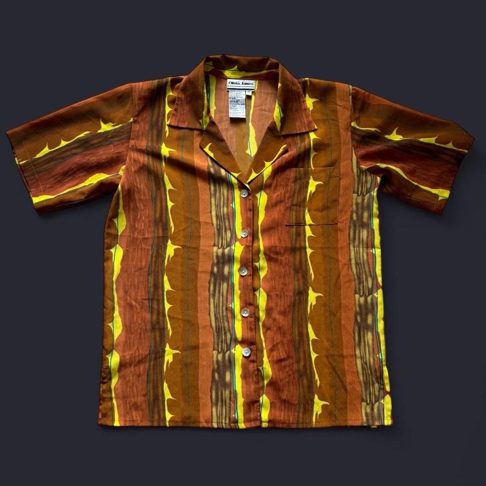 Olivia James Brown and Yellow Women's Shirt